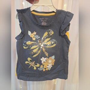 Shabby Chic Navy Blue Dragonfly Kids Top